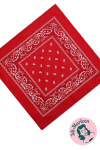 Bandana - rødt med klassisk mønster